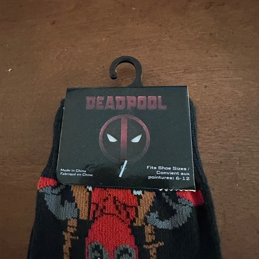 🌵 3/$15 Marvel Deadpool Black and Red Socks (see description)
